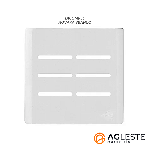 PLACA P/ 6 INTERRUPTORES COM SUPORTE 4X4 - NOVARA BRANCO