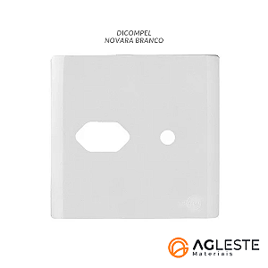 PLACA P/ 1 TOMADA + 1 FURO COM SUPORTE 4X4 - DICOMPEL NOVARA