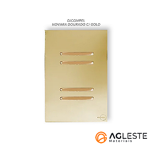 CJ INTERRUPTOR QUADRUPLO 2 SIMPLES + 2 PARALELO (ESPECIAL) 4X2 - NOVARA GLASS DOURADO GOLD