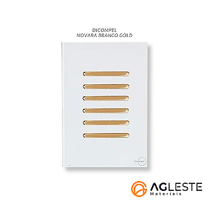CJ INTERRUPTOR SEXTUPLO 3 SIMPLES + 3 PARALELOS (ESPECIAL) 4X2 - NOVARA GLASS BRANCO GOLD