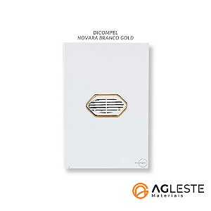 CJ CAMPAINHA CIGARRA BIVOLT (SOM) 4X2 - NOVARA GLASS BRANCO GOLD