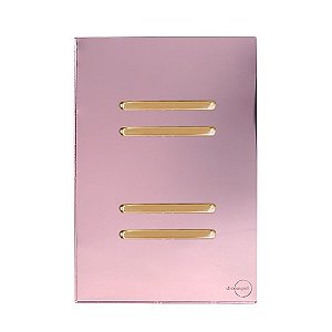 CJ INTERRUPTOR QUADRUPLO SIMPLES (ESPECIAL) 4X2 - NOVARA GLASS OURO ROSE / GOLD