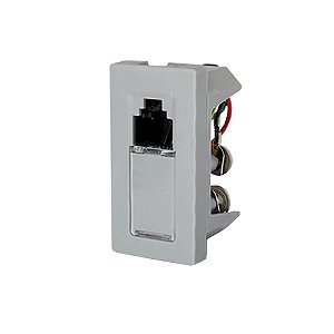 MÓDULO ENTRADA  RJ11 4 FIOS ( TELEFONE )  -PIAL PLUS + CINZA