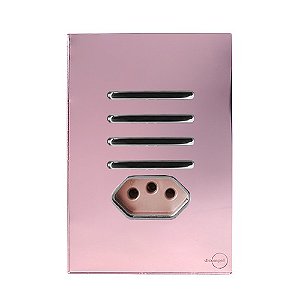 CJ INTERRUPTOR QUADRUPLO PARALELO + TOMADA 10A (ESPECIAL)4X2 - NOVARA GLASS OURO ROSE / CROMADO