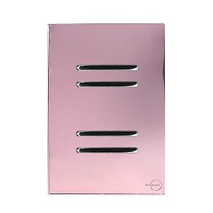 CJ INTERRUPTOR QUADRUPLO SIMPLES (ESPECIAL) 4X2 - NOVARA GLASS OURO ROSE/ CROMADO