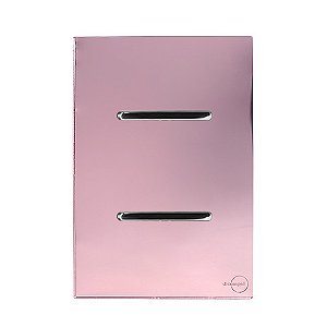 CJ INTERRUPTOR DUPLO PARALELO 4X2 - NOVARA GLASS OURO ROSE/ CROMADO