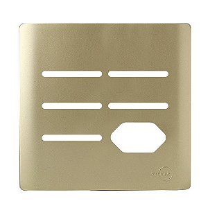 PLACA P/ 5 INTERRUPTORES + TOMADA COM SUPORTE 4X4 - NOVARA DOURADO