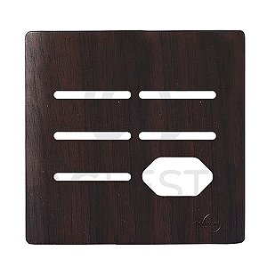 PLACA P/ 5 TECLAS +  TOMADA COM SUPORTE 4X4-NOVARA MARROM .F