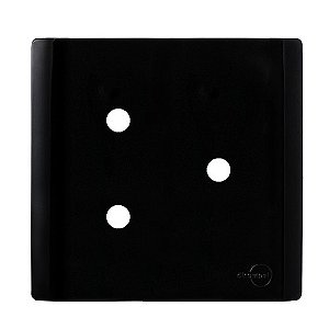 PLACA P/ 3 FUROS COM SUPORTE 4X4 - NOVARA PRETO BRILHANTE