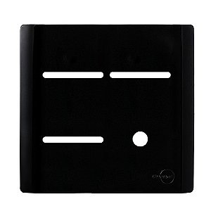 PLACA P/ 3 INTERRUPTORES + FURO  4X4 - NOVARA PRETO BRILHANTE