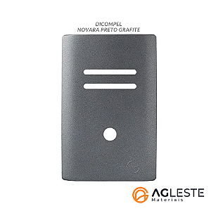 PLACA P/ 2 INTERRUPTORES + FURO C/ SUPORTE 4X2 - NOVARA PRETO GRAFITE