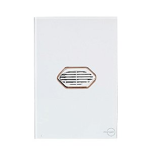 CJ CAMPAINHA CIGARRA BIVOLT (SOM)4X2 - NOVARA GLASS BRANCO / ROSE