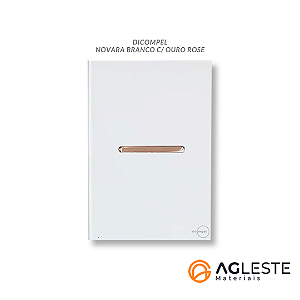 CJ INTERRUPTOR SIMPLES HORIZONTAL 4X2 - NOVARA GLASS BRANCO / OURO ROSE