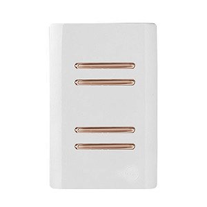 CJ INTERRUPTOR QUADRUPLO PARALELO (ESPECIAL) 4X2 - NOVARA BRANCO C/OURO ROSE