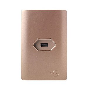 CJ ENTRADA USB 2.0 HORIZONTAL 4X2 - NOVARA OURO ROSE C/ OURO ROSE