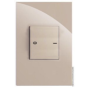 CJ INTERRUPTOR 1 TECLA DUPLA BIPOLAR SIMPLES 20A 4X2 - RECTA AREIA GLOSS