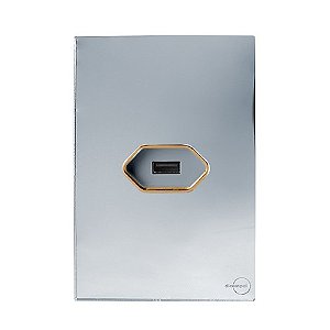 CJ ENTRADA USB 2.A COM SUPORTE 4X2 - GLASS ESPELHADA GOLD