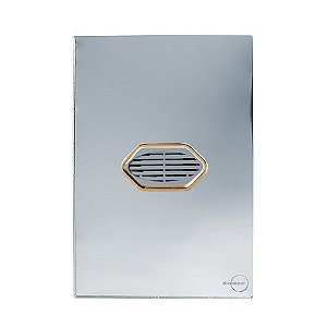 CJ CAMPAINHA CIGARRA BIVOLT (SOM) 4X2-GLASS ESPELHADA GOLD