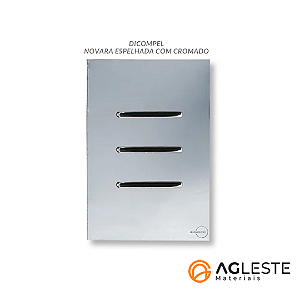 CJ INTERRUPTOR TRIPLO SIMPLES 4X2 - NOVARA GLASS ESPELHADA CROMADO