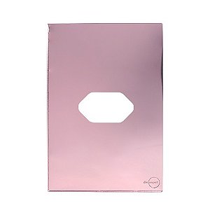 PLACA P/ 1 TOMADA HORIZONTAL COM SUPORTE 4X2 - NOVARA GLASS OURO ROSE