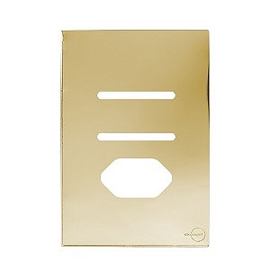 PLACA P/ 2 INTERRUPTORES + TOMADA COM SUPORTE 4X2 - NOVARA GLASS DOURADO