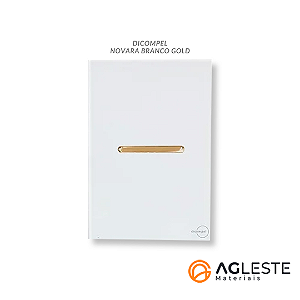 CJ INTERRUPTOR INTERMEDIARIO HORIZONTAL 4X2 - NOVARA GLASS BRANCO GOLD
