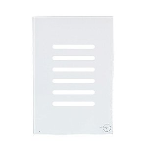 PLACA P/ 6 INTERRUPTORES COM SUPORTE (ESPECIAL) 4X2 -  NOVARA GLASS BRANCO