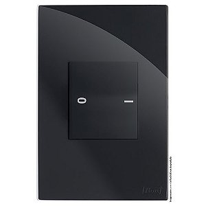 CJ INTERRUPTOR 1 TECLA DUPLA BIPOLAR SIMPLES 20A 4X2 -  RECTA BLACK GLOSS  - BRG11099-1BK