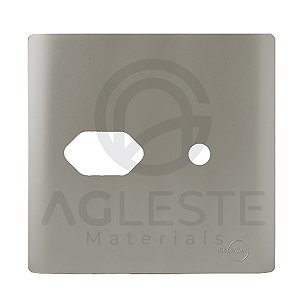 PLACA P/ 1 TOMADA + FURO COM SUPORTE 4X4 - DICOMPEL NOVARA A