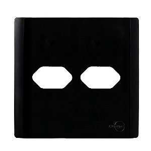 PLACA P/ 2 TOMADAS  4X4 - NOVARA PRETO BRILHANTE