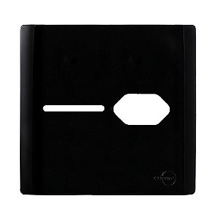 PLACA P/ 1 INTERRUPTOR + TOMADA COM SUPORTE 4X4 - DICOMPEL N