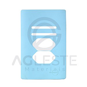 PLACA P/ 2 INTERRUPTORES 4X2 - DICOMPEL NOVARA AZUL CELESTE