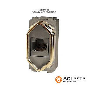 MODULO RJ45 ( INTERNET ) - DICOMPEL NOVARA AÇO GOLD
