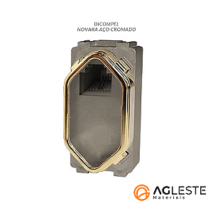 MODULO RJ11 ( TELEFONE ) - DICOMPEL NOVARA AÇO GOLD