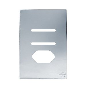 PLACA P/ 2 INTERRUPTORES + TOMADA COM SUPORTE 4X2 - NOVARA GLASS ESPELHADA