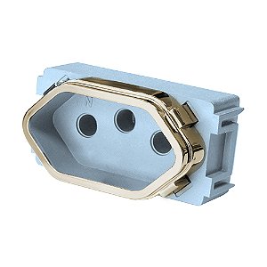 MODULO TOMADA 10A - DICOMPEL NOVARA AZUL CELESTE GOLD