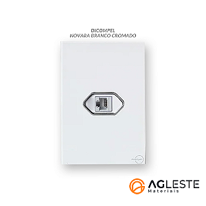 CJ ENTRADA RJ45 (INTERNET) 4X2 - NOVARA GLASS BRANCO CROMADO