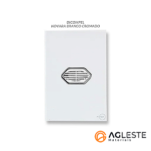 CJ CAMPAINHA CIGARRA BIVOLT (SOM) 4X2 - NOVARA GLASS BRANCO CROMADO