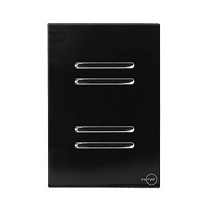 CJ INTERRUPTOR QUADRUPLO PARALELO (ESPECIAL) 4X2 - NOVARA GLASS PRETO BRILHANTE CROMADO