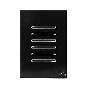 CJ INTERRUPTOR SEXTUPLO 3 PARALELO + 3 SIMPLES (ESPECIAL)4X2 - NOVARA GLASS PRETO BRILHANTE CROMADO