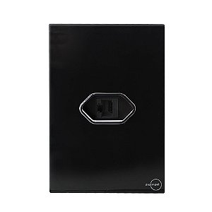 CJ ENTRADA RJ45 (INTERNET) 4X2 - NOVARA GLASS  PRETO BRILHANTE CROMADO