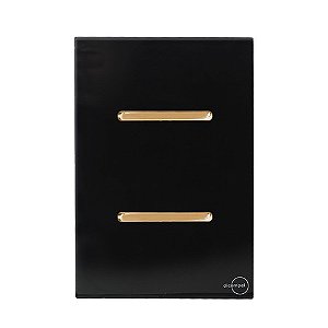 CJ INTERRUPTOR DUPLO PARALELO 4X2 - NOVARA GLASS PRETO BRILHANTE GOLD