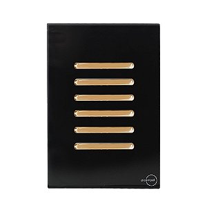 CJ INTERRUPTOR SEXTUPLO 3 PARALELOS +3 SIMPLES (ESPECIAL) 4X2 - NOVARA GLASS PRETO BRILHANTE GOLD