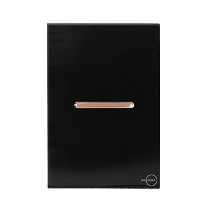 CJ INTERRUPTOR SIMPLES HORIZONTAL 4X2 - NOVARA GLASS PRETO BRILHANTE OURO ROSE