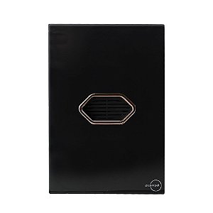 CJ CAMPAINHA CIGARRA BIVOLT (SOM) 4X2 - NOVARA GLASS PRETO BRILHANTE OURO ROSE