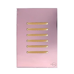 CJ INTERRUPTOR SEXTUPLO 3 SIMPLES + 3 PARALELO (ESPECIAL)4X2 - NOVARA GLASS OURO ROSE / GOLD
