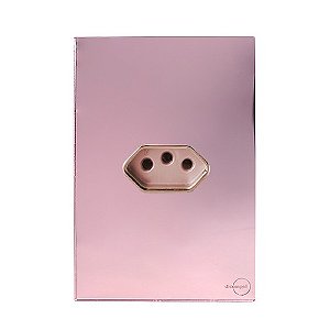 CJ TOMADA 10A HORIZONTAL 4X2 - NOVARA GLASS OURO ROSE / OURO ROSE