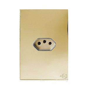 CJ TOMADA 20A HORIZONTAL 4X2 - GLASS DOURADO / GOLD