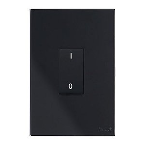CJ INTERRUPTOR BIPOLAR SIMPLES VERTICAL 4X2 - RECTA BLACK SATIN FOSCO