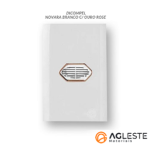 CJ CAMPAINHA CIGARRA BIVOLT (SOM) 4X2 - NOVARA BRANCO C/ OURO ROSE